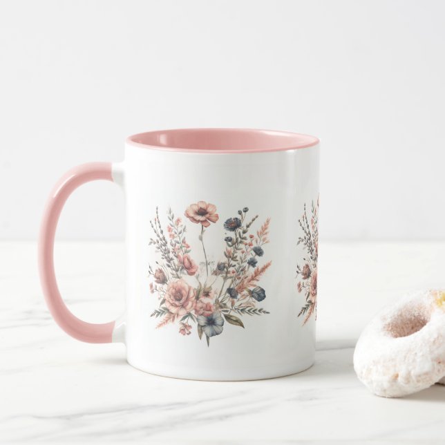 Blommtryckt mugg (Med munk)