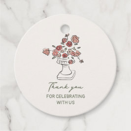 Blommurna tackkortsetiketter gåvor etiketter