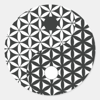 Blomning av Life Space Time Yin Yang Runt Klistermärke