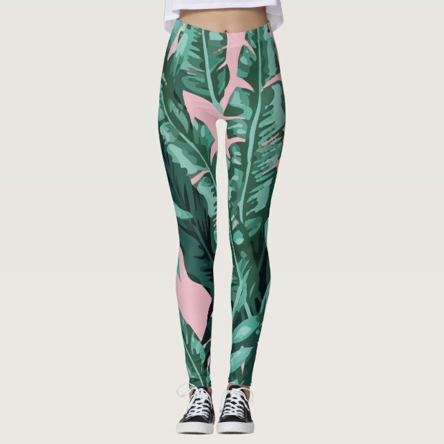 Blomning av tropiska växter leggings (Framsida)
