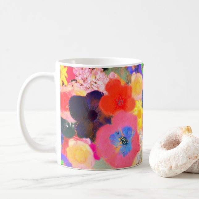 Blomoljor Kaffemugg (Med munk)