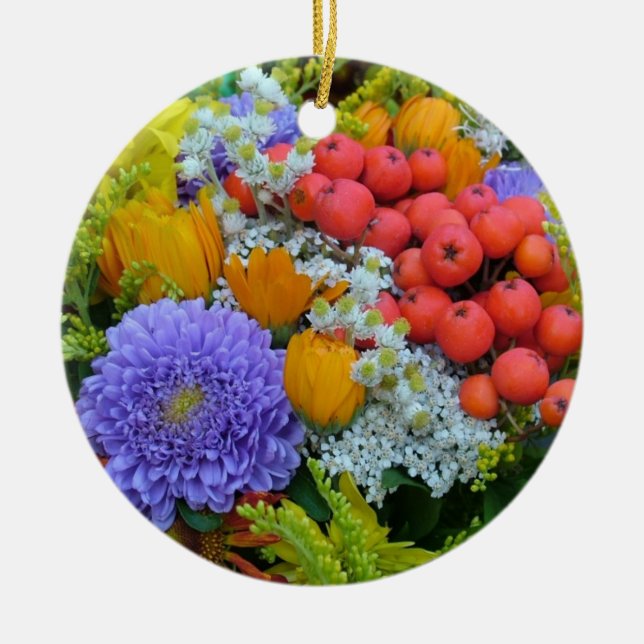Blomornament Julgransprydnad Keramik (Framsidan)