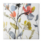 Blomövertäckning - Vattenfärgslådor och vattenfärg Kakelplatta<br><div class="desc">Flower Overlay II av Jennifer Goldberger. Blommor och stammar i en vattenfärgsliknande stil.</div>