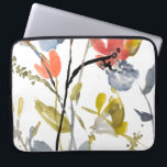 Blomövertäckning - Vattenfärgslådor och vattenfärg Laptop Fodral<br><div class="desc">Flower Overlay II av Jennifer Goldberger. Blommor och stammar i en vattenfärgsliknande stil.</div>