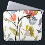 Blomövertäckning - Vattenfärgslådor och vattenfärg Laptop Fodral<br><div class="desc">Flower Overlay II av Jennifer Goldberger. Blommor och stammar i en vattenfärgsliknande stil.</div>
