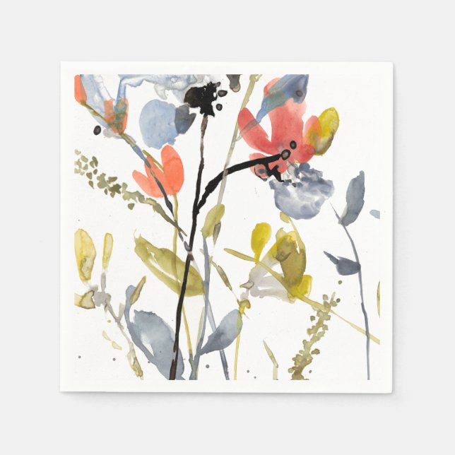 Blomövertäckning - Vattenfärgslådor och vattenfärg Pappersservett (Framsidan)