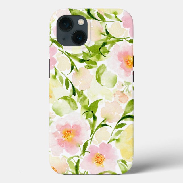 Blompeonblommor iPhone med blommigt i vår (Baksida)