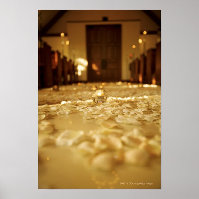 Blompetaler golv i kyrkan poster (Framsidan)