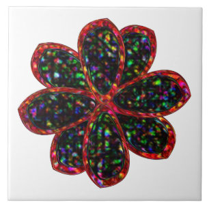 Blomplattan Black and Red Glitter Kakelplatta