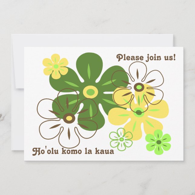 Blomregn Tropisk Luau-inbjudan Inbjudningar (Framsida)