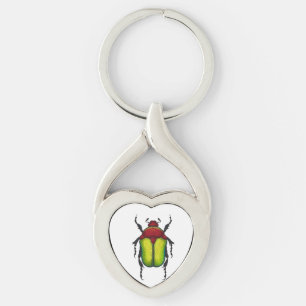 Blomskalbaggar Twisted Heart Silverfärgad Nyckelring
