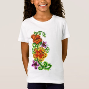 Blomskjorta av flickor tee shirt