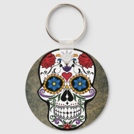 Blomsocker Skull Nyckelring