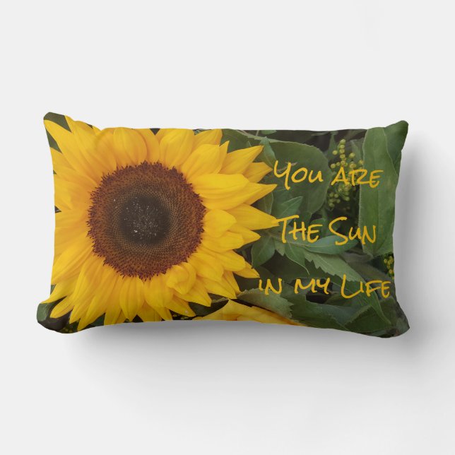 Blomsolrosfoto, Blommigt Pillow Lumbarkudde (Framsida)