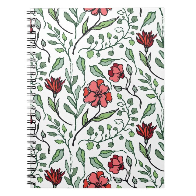 Blomspiralförråd för inspirerat skrivande anteckningsbok (Framsidan)