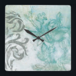 Blomspricka II Fyrkantig Klocka<br><div class="desc">Blomster</div>