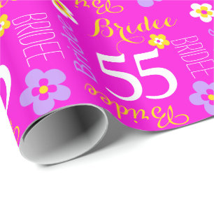 Blomster anpassat namn Bridee 55 födelsedagspresen Presentpapper