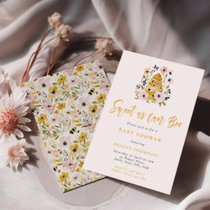 Blomster Bikupa Söt Som Kan Vara Bi Baby Shower Inbjudningar