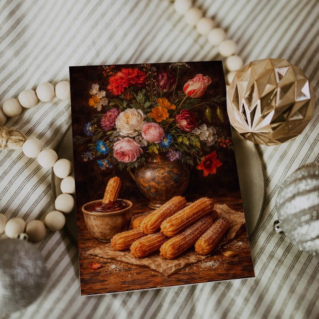 Blomster Churros Stilleben Konst vykort (Skapare uppladdad)