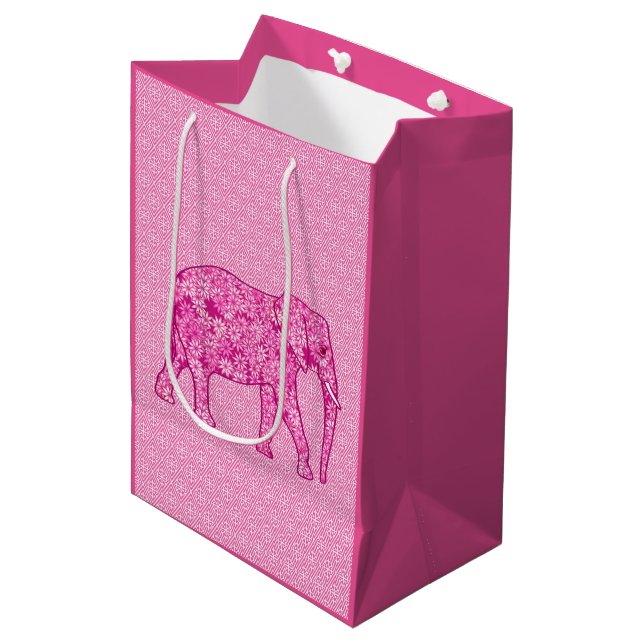Blomster elefant - fuchsia rosa (Framsidan Vinklad)