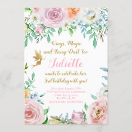 Blomster Fée Festinladan, Fée Invitation Inbjudningar