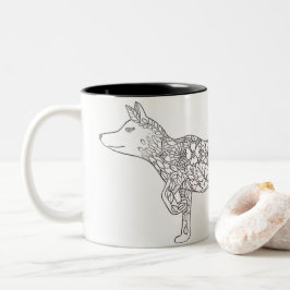 Blomster Fox Två-Tonad Mugg