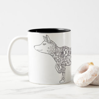 Blomster Fox Två-Tonad Mugg