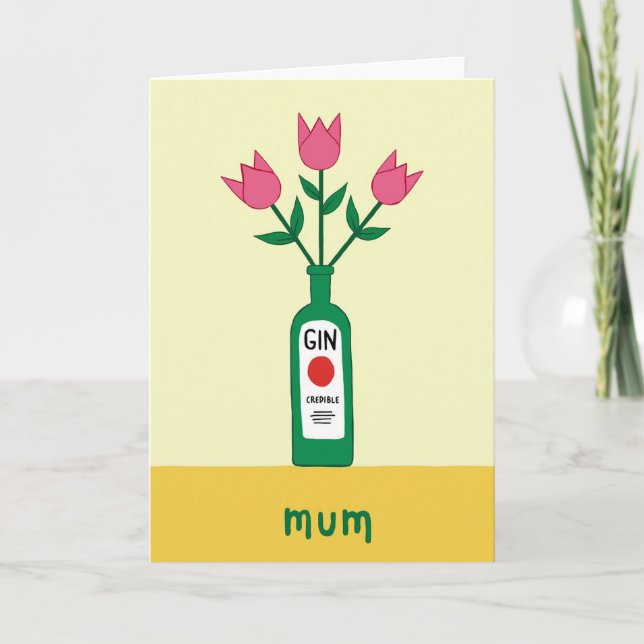 Blomster Gin Trovärdig Mamma Kort (Framsida)