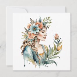 Blomster Gudinna Ostara Vårdagjämning Sabbat Julkort