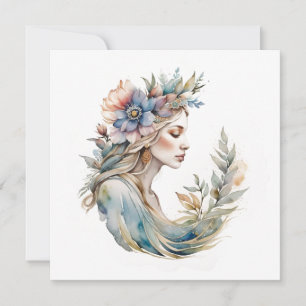 Blomster Gudinna Ostara Vårdagjämning Sabbat Julkort