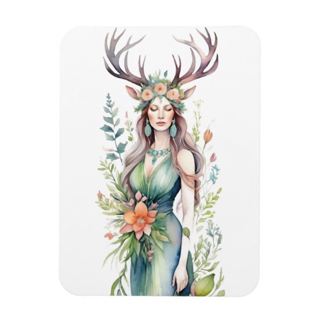 Blomster Gudinna Ostara Vårdagjämning Sabbat Magnet (Vertikal)