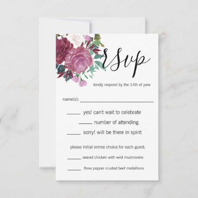 Blomster Kärlek Inbjudningar (Framsida)