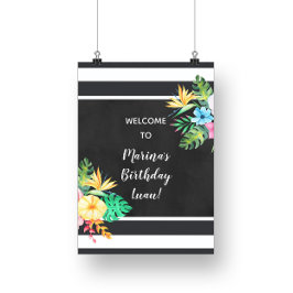 Blomster Luau Festskylt Poster