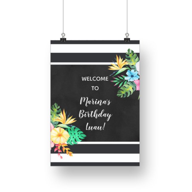 Blomster Luau Festskylt Poster (Skapare uppladdad)