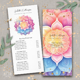 Blomster Mandala Holistisk Hälsa Wellness Prislist Reklamkort