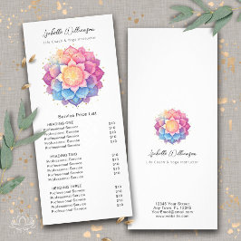 Blomster Mandala Holistisk Hälsa Wellness Prislist Reklamkort