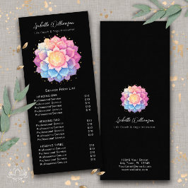 Blomster Mandala Holistisk Hälsa Wellness Prislist Reklamkort