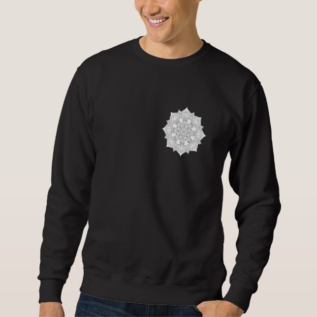 Blomster Mandala Lång Ärmad Tröja (Framsida)