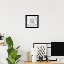 Blomster Mandala Rolig Partaffisch för Färgning Ko Poster