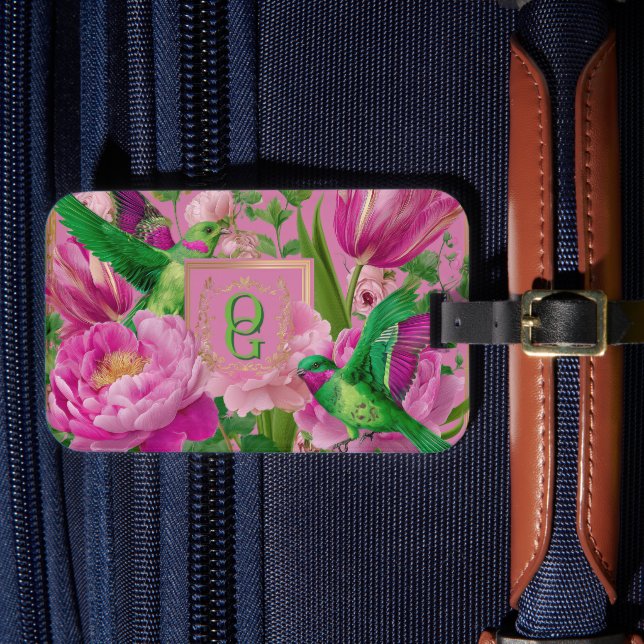 Blomster Maxiamalistiska Paradisfåglar  Bagagebricka (Framsida Insitu 4)