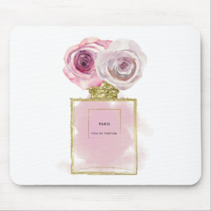 Blomster Mode Parfymflaska Rosa Rosor Guld Glamour Musmatta