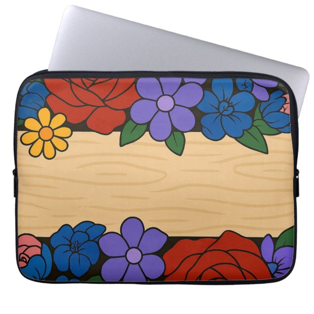 Blomster namn etikett laptop fodral (Framsidan)