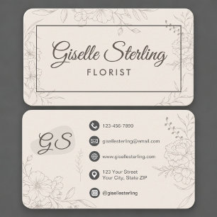 Blomster Neutral Blommig Visitkort