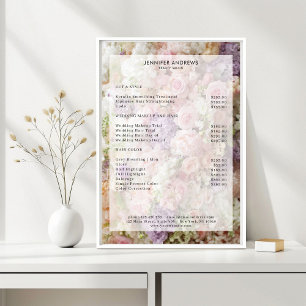 Blomster Salong Prislista Affisch