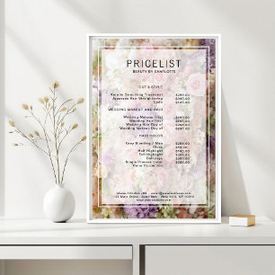 Blomster Salong Prislista, Salong, Prislista Poster