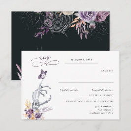Blomster Skelett | Halloween Bröllop RSVP OSA Kort