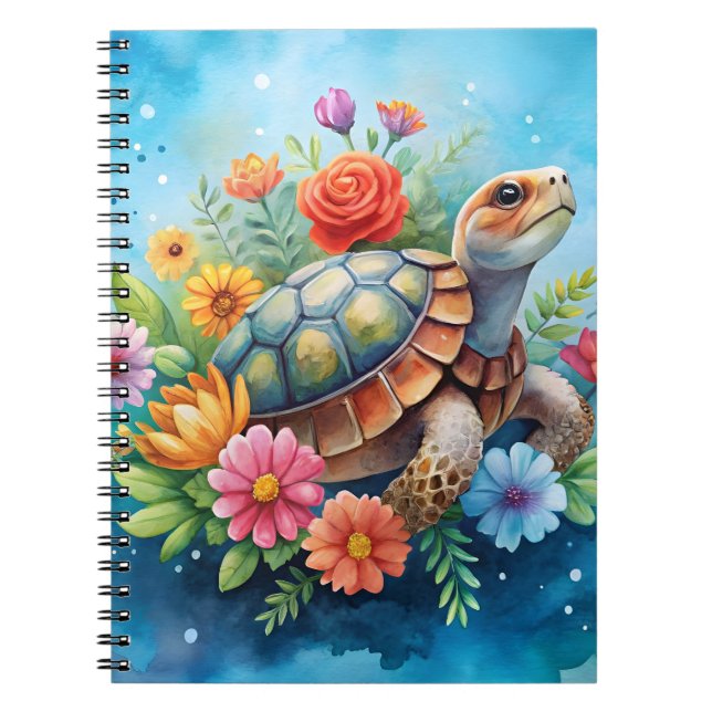 Blomster Sköldpadda Anteckningsbok (Framsidan)