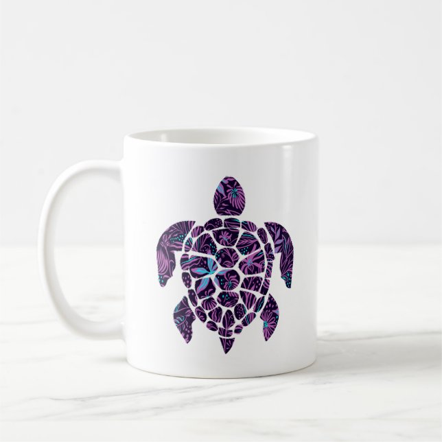 Blomster Sköldpadda Kaffemugg (Vänster)