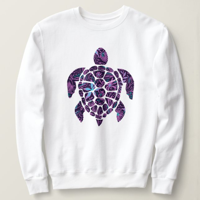 Blomster Sköldpadda  T Shirt (Design framsida)