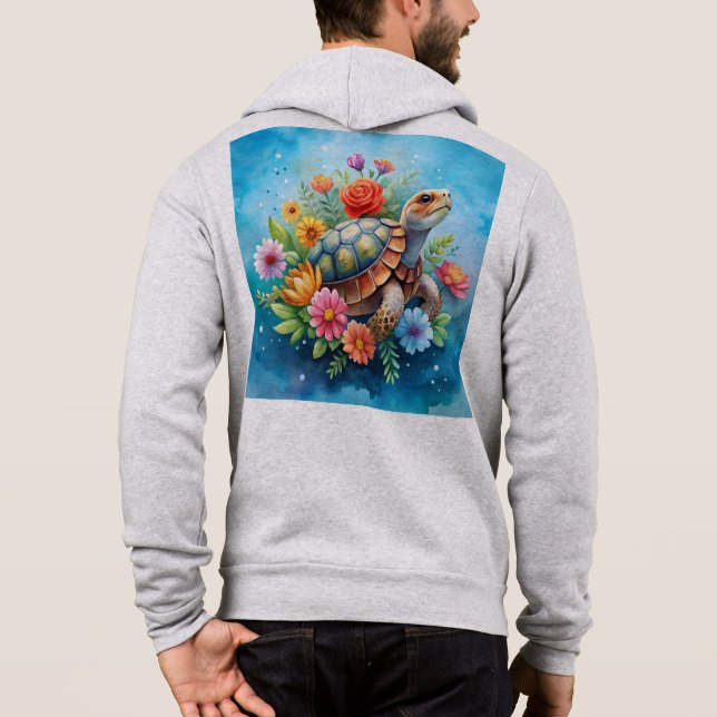 Blomster Sköldpadda T Shirt (Baksida)